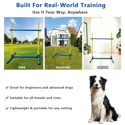 2-Pack Dog Agility Hurdle Set, Adjustable PVC Jump Bars for Small & Medium Dogs - color: SLV-Hurdle 2