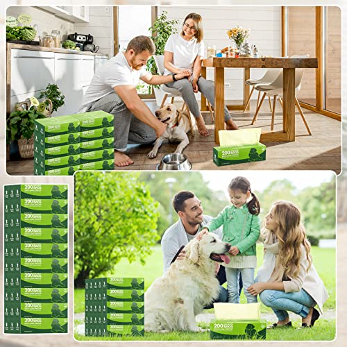 Sherr 20 Boxed Rolls 4000 Counts Dog Poop Bags Bulk Leak Proof Dog Waste Bags Universal Pet Doggy Waste Poop Box for Puppy Pets Outdoor Walking and Travel, 20 Rolls of 200(Green) - color: Green