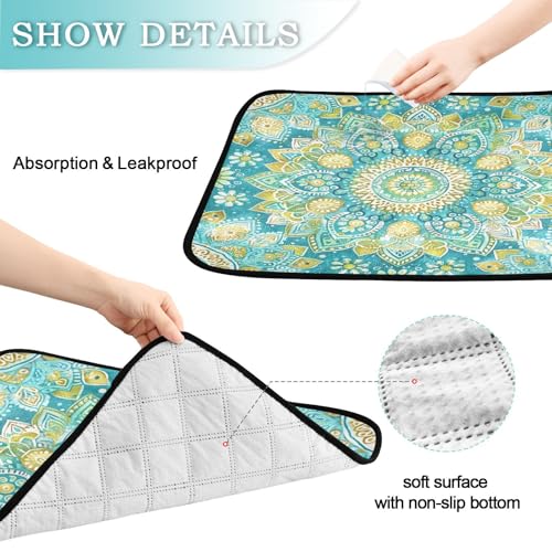 Qilmy Mandala Pet Mat, Waterproof Reusable Dog Training Pad Anti-Slip Pet Creat Pad for Small Medium Large Dogs and Cats - size: Smallx3