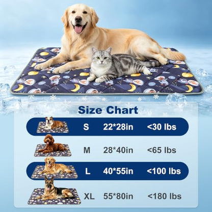 Paw Legend Cool Dog Mat for Dogs & Cats - Summertime Pet Cooling Mat & Blanket, Washable Fabric, X-Large - color: Cartoon, size: X-Large