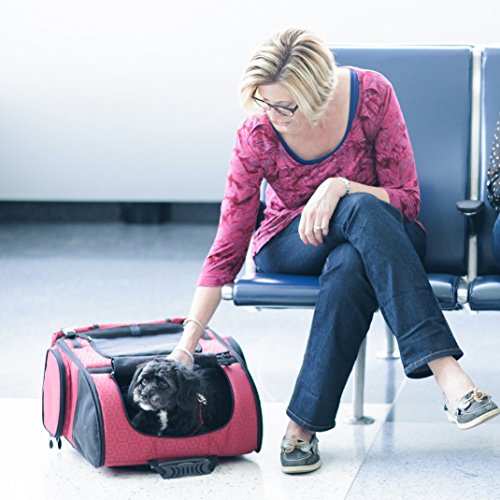 Gen7Pets Dog Carrier - Medium Red Roller Bag Pet Carrier - color: Red, size: 16.5"L x 10.5"W x 19.0"H