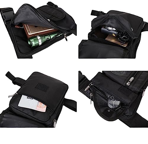 Drop Leg Bag Outdoor Waist Pack for Men Women Tactical Military Motorcycle Bike Cycling Multi-Pocket Waist Fanny Pouch Travel Hiking Climbing Thigh Bag Pocket - color: Black