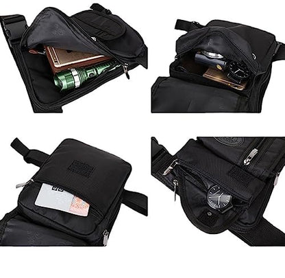 Drop Leg Bag Outdoor Waist Pack for Men Women Tactical Military Motorcycle Bike Cycling Multi-Pocket Waist Fanny Pouch Travel Hiking Climbing Thigh Bag Pocket - color: Black