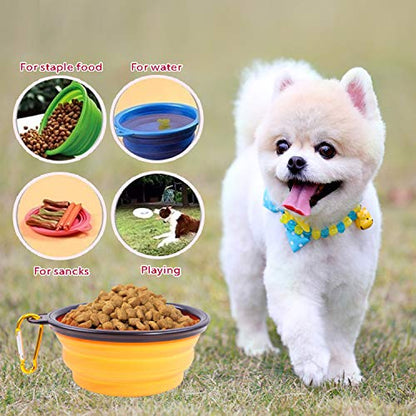 Collapsible Portable Silicone Big Dog Bowls,2 Pack,34 oz/Each Bowl,Silicone Basic Bowl with Plastic Rim and D-Ring,Foldable Travel pet Feeder,Portable Basic Bowl for Dog (Grey) - color: grey