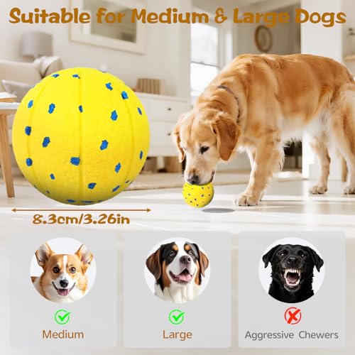 Dog Ball Interactive Dog Toy with Remote Control,Automatic Moving,Bouncing and Rotating 3 Modes,E-TPU Material Aggressive Chewers,IPX7 Waterproof,Rolling Ball for Large Medium Dogs - color: Yellow
