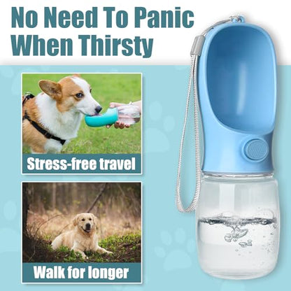 Bestac Pet Travel Water Bottle - Portable Dog&Cat Water Cup, One-Hand Operation, Lightweight & Leak-Proof, BPA-Free, Compatible with Most Gear, Ideal for Walking, Camping & Travel (Blue, 500ml) - size: 500ml