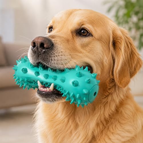 Carllg Puppy Teething Chew Toys, Dog Toys for Aggressive Chewers, Indestructible Tough Durable Toothbrush Toys, Squeaky Interactive Dog Toy for Small Medium Large Breed
