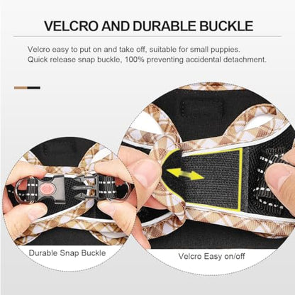 Mercano Soft Mesh Dog Harness and Leash Set, Step-in Reflective Breathable Lightweight Vest Harnesses with Safety Buckle for Small Dogs, Cats (Black Yellow, XS) - color: Black Yellow, size: XS (Chest: 11.2"-13.2")