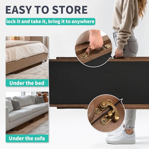 Dog Ramp for Bed & Couch, 5-Level Adjustable Wooden Pet Ramp for Bed & SUV, Adjustable Height 15.7"-27.5",Folding Non Slip Dog Ramps for Small Large Senior Dogs & Cats - Furniture Quality - size: L-for 27.5''H Bed