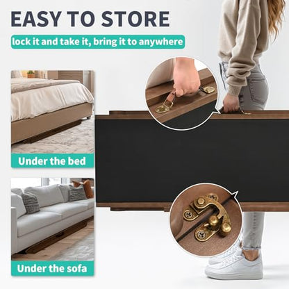 Dog Ramp for Bed & Couch, 5-Level Adjustable Wooden Pet Ramp for Bed & SUV, Adjustable Height 15.7"-27.5",Folding Non Slip Dog Ramps for Small Large Senior Dogs & Cats - Furniture Quality - size: L-for 27.5''H Bed