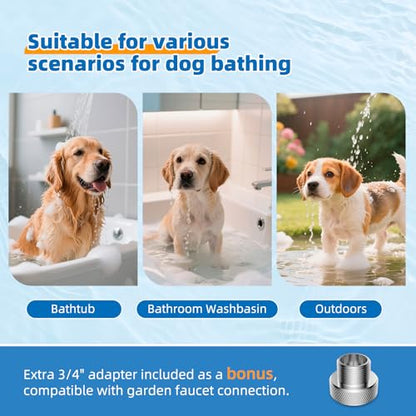 Hibbent All Metal Dog Sprayer Attachment Set, Stainless Steel Pet Shower Sprayer for Dog Washing and Bathing, 4 Sprays Handheld with Pause Mode, Brass Shower Diverter, 119" Hose, Oil-rubbed Bronze - color: Oil Rubbed Bronze