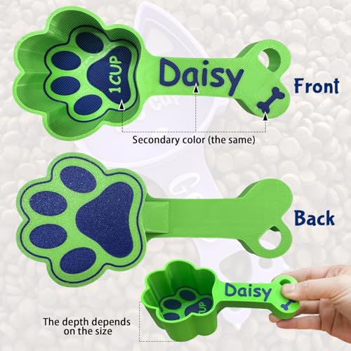 ubjva Personalized Dog Food Scoop Custom Dog Food Measuring Cup with Name Pet Accessories Gifts for Pet Lover - color: Dog Paws