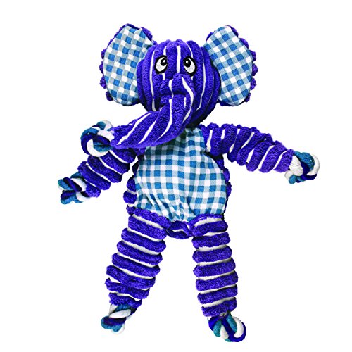 KONG Floppy Knots - Durable No‑Stuffing Squeaky Rope & Plush Dog Toy - for Teething, Playing (Elephant, Small/Medium) - color: Elephant, size: Small/Medium