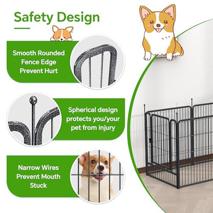 Mr IRONSTONE Dog Playpen with Anti-Rust Coating – 32" Height 16 Panels Portable & Foldable Indoor/Outdoor Pet Fence for Large, Medium, or Small Dogs – Durable Exercise Pen