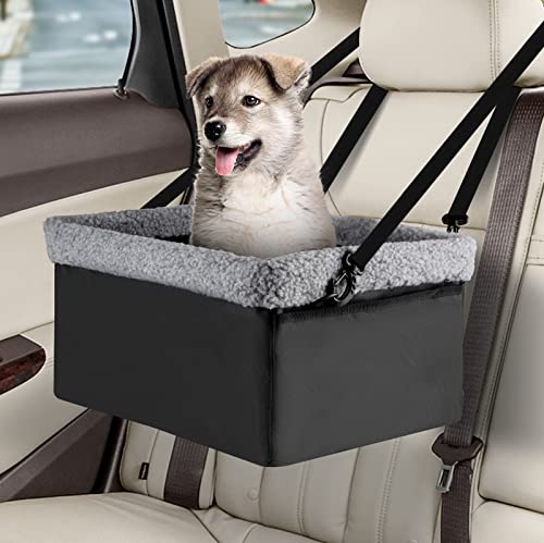 Dog Car Seats for Small Dogs, Upgrade Dog Booster Seat with Metal Frame Construction with Double-Layer Oxford, Perfect for Small Pets,L-UP TO 10LBS - color: Grey, size: Small - Up to 15 lbs