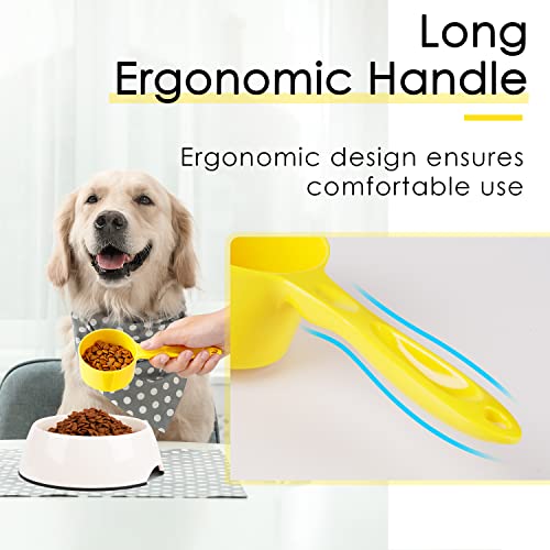 SUPERDESIGN 1 Cup Dog Food Scoop for Container Melamine Measuring Scoop for Dogs Cats Birds and Rabbits Pet Food Feeding Scoop Dishwasher Safe - Yellow - color: Yellow - 1 Cup