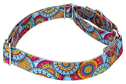 Country Brook Petz - Sky Mandala Martingale Dog Collar - Groovy Collection Featuring Far Out Designs (1/2 Inch, 2XS) - color: Sky Mandala, size: 2XS (Pack of 1)
