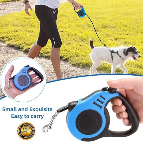 4-in-1 Retractable Dog Leash Set Includes Waste Bag Dispenser, Refill Bags & Collapsible Water Bowl Heavy Duty Nylon Leash with One-Hand Lock, Anti-Slip Grip for Small to Medium Pets (Pink) - color: Pink