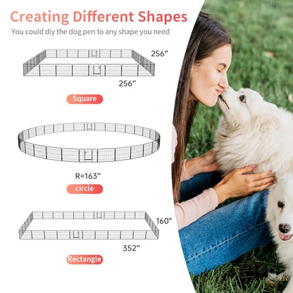 FDW Dog Playpen Dog Pen Dog Kennel 32 Panels 24 Inch Height Indoor Outdoor Folding Metal Portable Puppy Exercise Pen Heavy Duty Dog Fence for Yard Camping,Black - style: 32 Panels