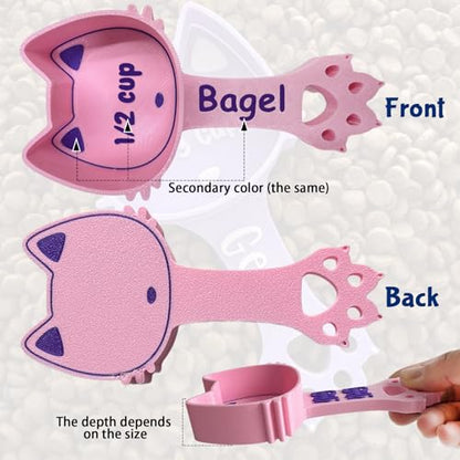 ubjva Personalized Cat Food Scoop Custom Cat Food Measuring Cup with Name Pet Accessories Gifts for Pet Lover - color: Cat Paws