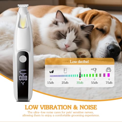 OneNine Pet Hair Trimmer for Paws – Cat Hair Trimmer & Hair Trimmer for Dogs, Cordless Rechargeable Electric Grooming Clippers for Small Medium Large Pets
