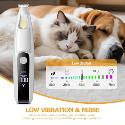 OneNine Pet Hair Trimmer for Paws – Cat Hair Trimmer & Hair Trimmer for Dogs, Cordless Rechargeable Electric Grooming Clippers for Small Medium Large Pets