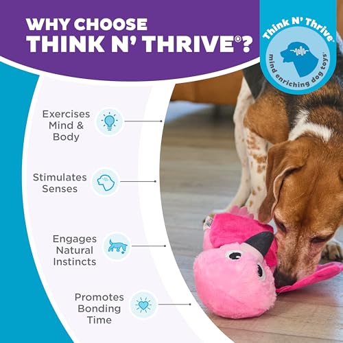 Outward Hound by Nina Ottosson Hide-Ablez Plush Dog Puzzle with Treat Ball, Flamingo, Pink - color: Hide-Ablez Flamingo