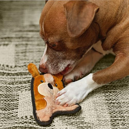Outward Hound Durablez Tough Plush Squeaky Dog Toy, Puppy, Brown, XS - color: Puppy, size: X-Small