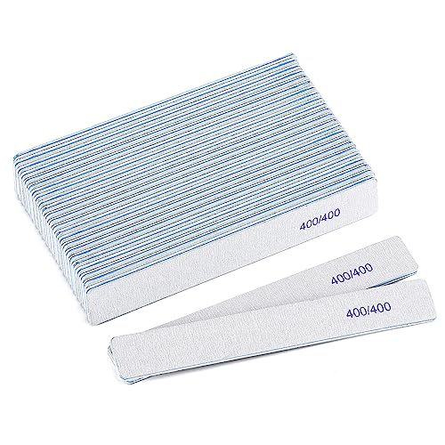 25 Count Nail Files 400/400 Grit, Fine Grit Nail Buffers for Buffing and Smoothing Natural Nails - size: 400/400 Grit(25 Count)