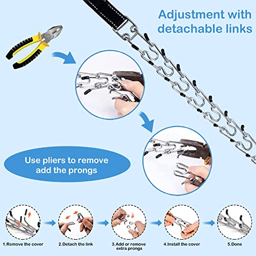 Dog Prong Collar, Adjustable Dog Training Collar with Quick Release Buckle for Small Medium Large Dogs - color: Black, size: M/3.0mm (Neck: 16"-18" Weight: 50 lbs)