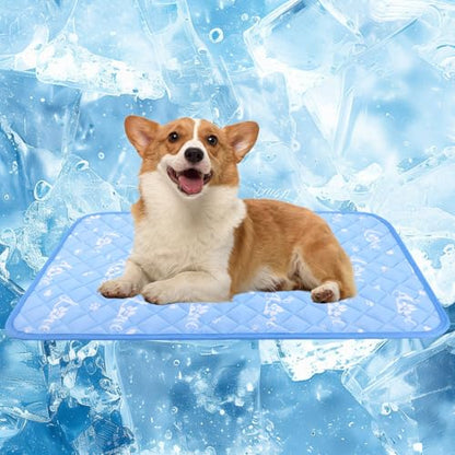 MH MYLUNE HOME Dog Cooling Mat 36x23 Inch - Cool-Chill Cool Fiber, Endothermic Color Changing Pet Pad for Dogs & Cats, Double-Sided Cooling & Warm, Foldable & Washable Summer Blanket - size: 36.0" Medium x 23.0" W x 0.5" Th