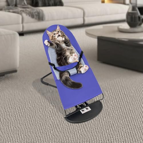 Pet Rocking Chair, Portable Dog Rocker Bed Chair 4 Modes Adjustments Pet Rocker Bed Washable Removable Small Dogs Cots Sofa Beds for Pets Under 33lbs/15Kg (Purple) - color: Purple
