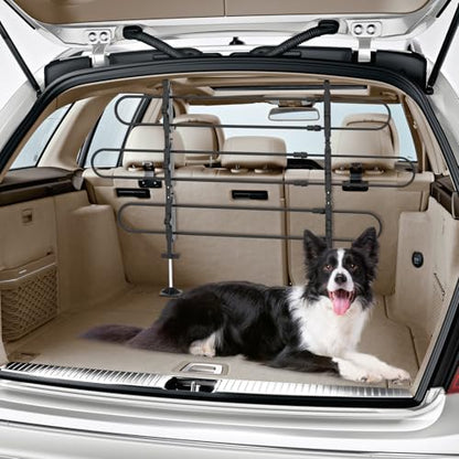 Magshion Adjustable Dog Barrier, Pet Gate Vehicle Back Seat Divider Universal for SUVs, Cars, Trucks & Minivans, 34''-60'' Wide, 30''-50'' Tall, Strong Metal Tubing & Easy Install, Black