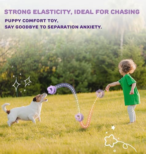 Natural Rubber Indestructible Dog Toys, Durable Dog Chew Toys for Aggressive Chewers - Interactive Dog Toy Balls for Anxiety Relief, Safe for Most Breeds, Fetch Training, 4", Purple - color: Purple
