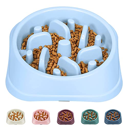 UPSKY Slow Feeder Small Dog Bowl - Anti-Slip Puzzle Bowl Feeder, Interactive Bloat Stop, Anti-Choking - color: blue