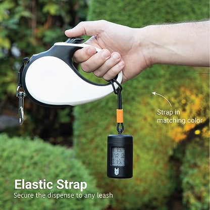 SVD.PET Dog Poop Bag Dispenser, Retractable Waste Bag Dispenser, Lightweight Poop Bag Holder, Stretchy Strap Fits Any Dog Leash, Doggy Walking Accessory (Black) - color: Dispenser - Black
