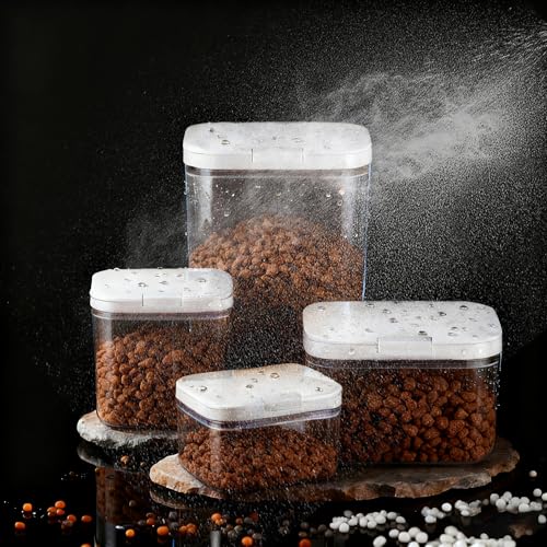 LivLab Mker Dog Food Storage Container 25 lbs Airtight Pet Food Container with Measuring Cup, BPA Free, Rice & Flour Storage Container for Dog Treats and Cat Food, White - color: (D1035)-1.2L-2