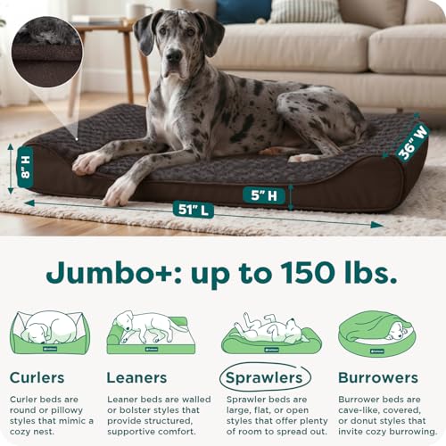 FurHaven Ultra Plush & Suede Luxe Lounger Orthopedic Pet Bed, Chocolate, JumboPlus - color: Chocolate, size: Jumbo Plus/XXL