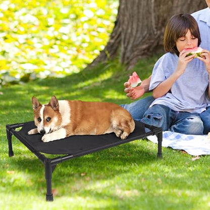 Elevated Dog Bed - Foldable Pet Cot with Canopy, Portable Durable Oxford Fabric Bed, Removable Cover for Camping Beach Trips, Lightweight Travel-Friendly Pet Lounger, Extra Carrying Bag Included - size: pet camp bed