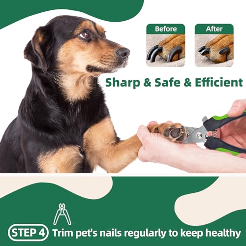 Pet Grooming Kit - 7 PCS Green Deshedding Brush Set with Undercoat Rake, Slicker Brush, Bath Brush & Nail Clipper for Short & Long-Haired Dogs and Cats - color: A-Green
