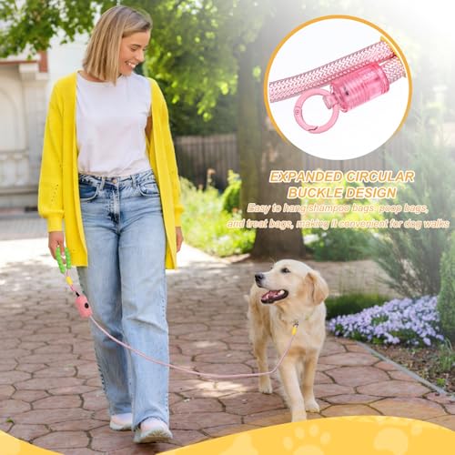 Dog Leash with Padded Hands Free, 4.9ft/1.5m Adjustable Bungee Dog Training Leash, No Pull Heavy Duty Nylon Rope(Yellow Pink), Intended for Large Medium Pet Running/Hiking/Walking - color: Yellow Pink, size: 4.9ft/1.5m