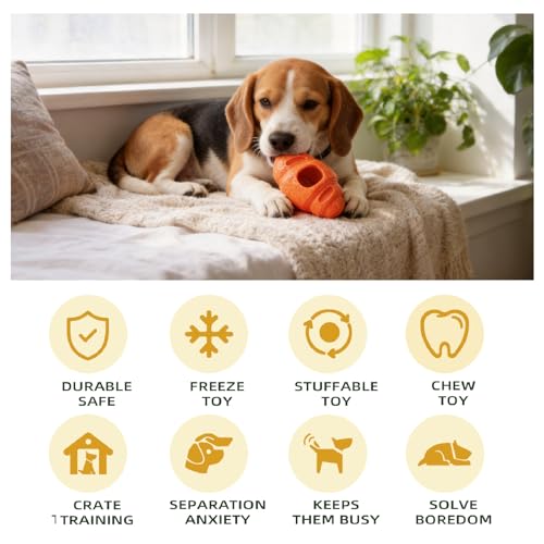 Durable Frozen Dog Chew Toy for Aggressive Chewers,Interactive Treat Dispensing Toy for Crate Training & Anxiety Relief,Food-Grade Nylon, Coffee Wood Fiber, Easy to Clean,For Medium & Large Dogs - color: Croissant Shape