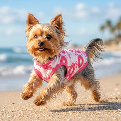 CuteBone Dog Shirts 2-Pack Soft Pet Clothes Breathable Summer Vest for Small Puppy and Stretchy Cat Apparel 2BX25S - color: Tropical Sweet, size: Small