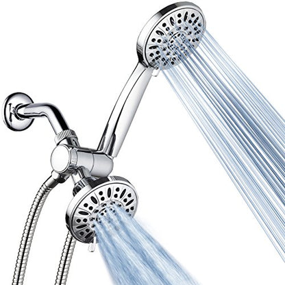 AquaDance Total Chrome Premium High Pressure 48-setting 3-Way Combo for The Best of Both Worlds – Enjoy Luxurious 6-setting Rain Shower Head and 6-Setting Hand Held Shower Separately or Together - color: Chrome