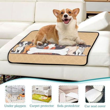 Qilmy Dog Pet Mat, Waterproof Reusable Dog Training Pad Anti-Slip Pet Creat Pad for Small Medium Large Dogs and Cats - size: Smallx3