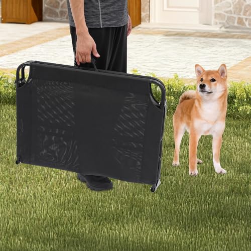 Folding Dog Cot, Outdoor Elevated Dog Bed with Breathable Mesh, 47.24 * 31.5 * 8.66in and 99.2lbs Capacity, for Home, Travel, Camping