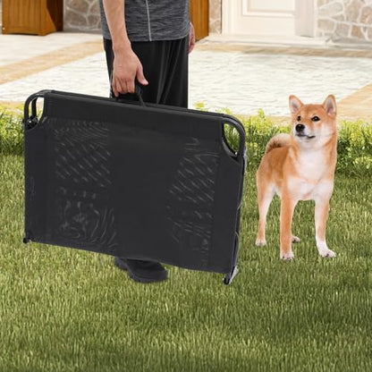 Folding Dog Cot, Outdoor Elevated Dog Bed with Breathable Mesh, 47.24 * 31.5 * 8.66in and 99.2lbs Capacity, for Home, Travel, Camping