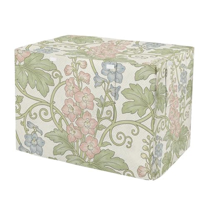 Pink Blue Floral William Morris Pattern Dog Crates Covers Puppy Kennel Cover Dog Crate Curtains - size: Small