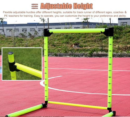 Height Adjustable Hurdles, Small Agility Hurdles Trainer Set, 10-60cm Adjustable Training Hurdles for Kid, Portable PVC Track & Field Hurdles, for Horse Dog Jump TRAI, 2pcs - size: 2pcs