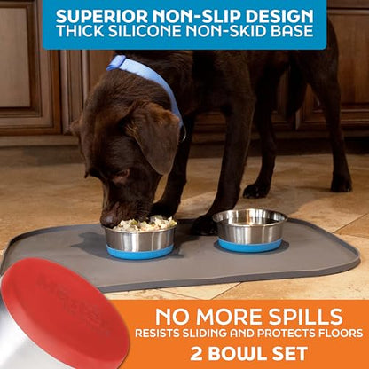 Master Pet Supply Stainless Steel Dog Bowls Set of 2 with Extra Thick Silicone Base - 4 Cup (32 oz) Crimson Red, Non-Slip, Dishwasher Safe Metal Bowls, Pet Dog Food Bowl for Dogs, Cats, Anti Rust - color: Crimson Red, size: 4 Cups (32 oz) 2 Pack